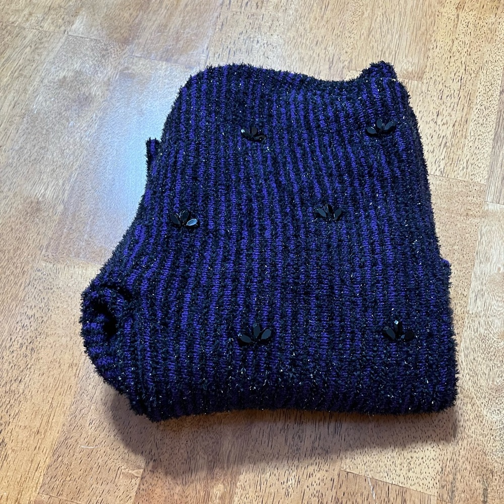 Ruby Rd. Deep Purple Knit Sweater - Picture 10 of 10